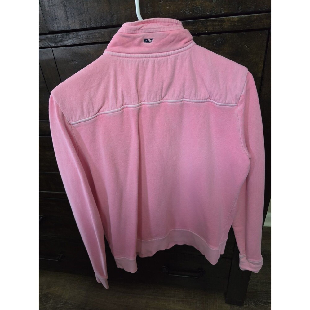 Vineyard Vines Shep Shirt Women's Pink 1/4 Zip Sweatshirt Pockets Logo M - Picture 2 of 3